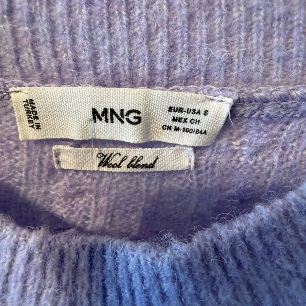 Mango Lavender Cable Knit Sweater EUC - Picture 4 of 7